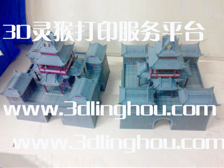 全彩砂岩/石膏材料3D打印城门模型案例